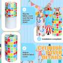 Mindsoft Set of 3 Carnival Circus Spandex Cylinder Stand Covers for Party, Flexible Cylinder Pedestal Covers, Dessert Tables Display for Birthday Party Wedding Backdrop Decor(Multicolor, Carnival)