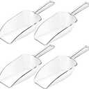 Hestya 4 Pcs Multi Purpose Clear Plastic Scoops for Candy Buffet Acrylic Kitchen Ice Food Popcorn Scoops for Protein Powders, Ice Cream, Coffee, Tea Jar (7.8 Inch)