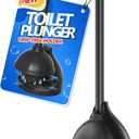 Toilet Plunger with Holder, Plunger with Unique Holder for 5.7-inch Toilet Drain, Plungers for Bathroom with Holder, Toilet Plunger Heavy Duty (1, Black)