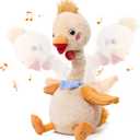 TUMAMA Dancing Talking Chicken Toy, Mimicking Twisting Neck Flapping Wings Electronic Pet Soft Plush Chick Toy,Singing, Recording, Repeating, Baby Toddler Interactive Toys for Boys Girls Gifts