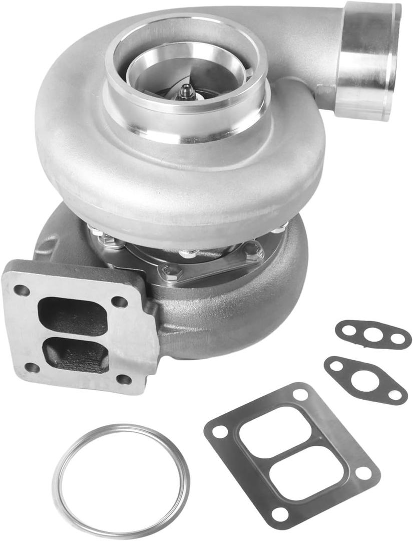 Universal Turbo Turbocharger Compatible with GT45 T4, Turbo Charger Kit 0.66 A/R 600+HP Boost for 4.0L-6.0L Engine with Flange