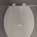 Round Toilet Seat, Slow Close, White Plastic, Never Loosen, 16.5” | Easy Installation, Easy Cleaning, Non-Slip Bumpers, Quiet Operation, Fits Standard Round Toilets