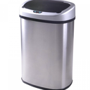 FDW Kitchen Trash can for Bathroom Bedroom Home Office Automatic Touch Free Garbage bin with lid Brushed Stainless Steel Rectangular 13 Gallon / 50L