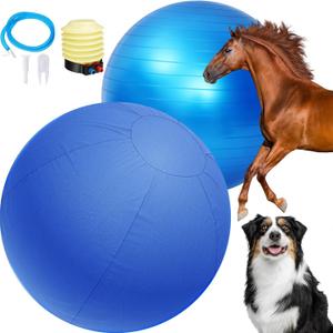 Talltalk Herding Ball for Dogs 25" Giant Horse Ball with Cover Herding Dog Toys Australian Shepherds Play with Hand Pump for Horses Stall Training Cattle
