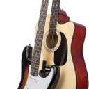 JestFRU Guitar Stand - Wooden Guitar Rack for Acoustic & Electric, Bass Holder with Foam Padded, Suitable for Music Studio Home, Multiple Guitar Display (2 Space) - Black