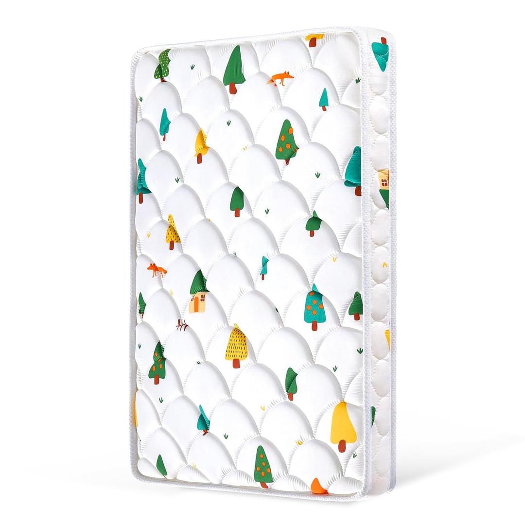Mini Crib Mattress 38" x 24" x 4"- Firm Support and Comfort Premium Foam, Noiseless and Odorless, Hypoallergenic Mini Crib Mattress, Fits Mini and Portable Cribs, Dual Sided with Soft Breathable Fabric