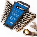 DISEN 12 Pcs Flex Head Ratcheting Wrench Set 90 Teeth, Combination Ratchet Wrenches Set SAE1/4 to 3/4", Cr-V Steel, 12-Point, Nickel Plating with Organizer Rack Visit the Store