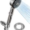 Filtered Shower Head with Handheld, High Pressure 6 Spray Mode Chrome Showerhead with Filterswith 79 Inch Stainless Steel Hose and Adjustable Showerhead Holder