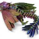 Feathered Wyvern Dragon,3D Printed Dragon, Articulated Dragon with Wings, Fidget Dragon, 3D Printed Toys, Desktop Pet - Indulge in The Enchanting Realm of Dragons (Red Blue Green)