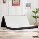 Sweetcrispy Tri-Fold Memory Foam Mattress Topper with Collapsible and Washable Cover, Portable Floor Bed with CertiPUR-US Certified, for Travel & Yoga, Guest Mat
