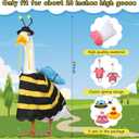 Suzile 3 Pcs Goose Outfits Porch Goose Clothes Goose Costume for 23 Inch Cement Goose Garden Bee Butterfly Sunflower Style Goose Outfit for Spring Outdoor Lawn Patio Ceramic Goose Decor (Spring)