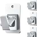 Adhesive No Drill Curtain Rod Brackets - Heavy Duty 30LB Holders for Bathroom Bedroom Kitchen, Universal Damage-Free Window Rod Hooks with Nail-Free Installation (4PC Silver)