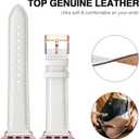 Leather Bands Compatible with Apple Watch Band 38mm 40mm 41mm 42mm(Series 11/10), Genuine Leather Wristband Starp for iWatch SE Series 11 10 9 8 7 6 5 4 3 2 1 Ultra for Women Men