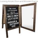 Excello Global Products Large Wooden A-Frame Sign 36x20 Felt Letter Board with Changeable Letters & Enclosure-Freestanding Rustic Vintage Message Felt Board-Double Sided Display-Standing Sidewalk Sign