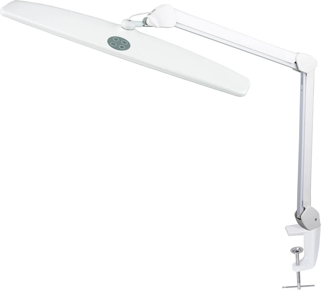 Neatfi Elite HD XL Task Lamp, 3 Adjustable Light Modes, 22 Inches Wide, 2260 Lumens, 84PCS SMD LED, Super Bright Desk Light, Non-Polar Dimming (CCT with Clamp, White)