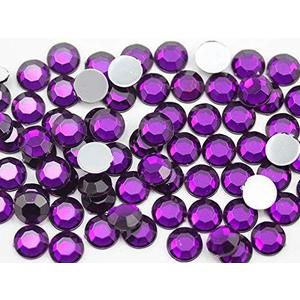 Allstarco 1000PCS 7mm SS34 Purple Amethyst Acrylic Flat Back Rhinestones for Jewelry Making and Face Painting Card Making Embelishments Plastic Gems (Purple Amethyst .Nat02)