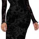 Mojessy Sexy Dresses for Women Long Sleeve See Through Bodycon Midi Dresses 2 Piece Dress Set Birthday Date Night Outfit L