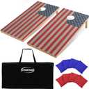 Cornhole Board Set, Solid Wood Cornhole Set, with 8 Bean Bags and Carrying Bag, 4 x 2/3 x 2 ft Corn Hole Outdoor Premium Toss Game for Kids and Adults