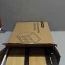 Double Layer Bread Box for Kitchen Countertop, Large Breadbox Bread Container Storage with Acrylic Door, Wooden Farmhouse Bread Holder (Black, Medim-15.7" L x 9.5" W x 13" H)