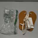 Amazon Essentials Women's Casual Thong Sandal with Ankle Strap, Light Beige, 8