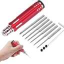 7 In 1 Prime Model Scriber with 7 Blades Gundam Resin Carved Scribe Line Cutting Tool Chisel (0.1/0.2/0.4/0.6/0.8/1.0/2.0mm) Red