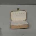 VLANDO Travel Jewelry Case for Women Girls Mothers, PU Leather Small Jewelry Box for Rings, Necklaces, Bracelets, Earring Holder Organizer Storage for Travel Accessories, Valentines Gift - Toffee