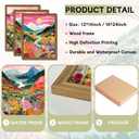 Boho Colorful Mountain Wall Art Set of 3, Abstract Watercolor Landscape Flower Wall Decor Paintings, Modern Nature Sunset Forest Posters Prints for Living Room, Bedroom 16x24 Inch Wood Framed, 24L" x 16W"