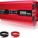 2000 watt Inverter 12V to 110V/120V, dc to ac Inverter 2000W Car Converter with Intelligent LCD Display Dual AC Outlets Dual USB Charging Port for RV Truck Laptop