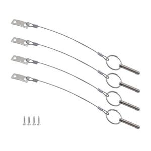 4 Packs of Bimini Top Pin, Quick Release Pin Dia.1/4in w/Lanyard Prevents Loss, Stainless Steel 316 with Free Screws
