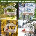 HOMEE Acrylic Bird Feeder,Clear Window Bird Feeders with Suction Cups for Outdoors Feeding Watching for Garden and Yard