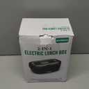 Geveniss Electric Lunch Box for Men, Women & Adults - 80W Fast Heating - Heated Lunch Box with Dual 1.5L SS Containers - Portable Food Warmer for Car, Truck, Office (Black)