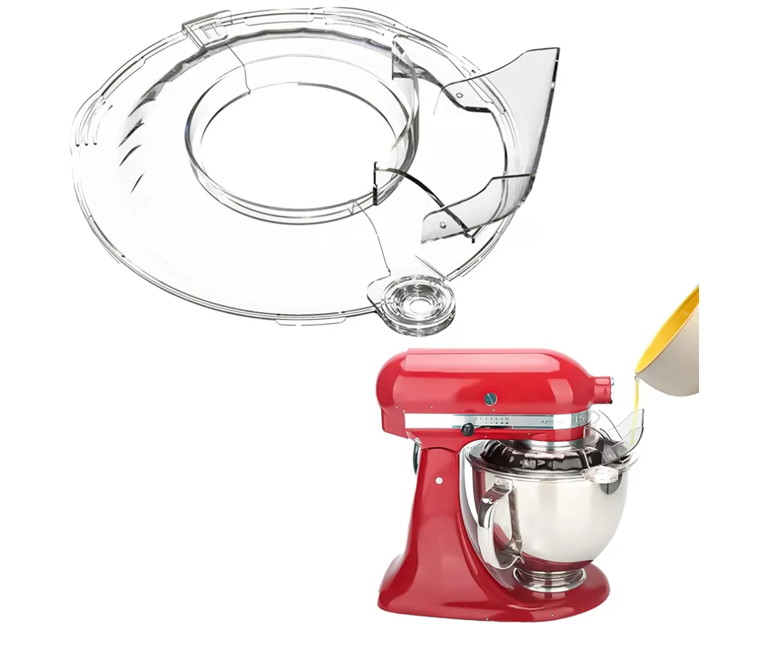 Pouring Shield for KitchenAid Tilt Head 4.5-5 QT (for Stainless Steel Bowls Only), for Kitchen aid Accessories and Attachments, Fully Enclosed Foldable Lid Mixer Bowl Cover, Not For Bowl Lift
