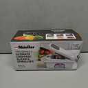 Mueller Pro-Series All-in-One, 12 Blade Mandoline Slicer for Kitchen, Food Chopper, Vegetable Slicer and Spiralizer, Cutter, Dicer, Grater, Kitchen Gadgets Sets with Container, White Sand/Gray