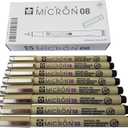 Sakura Pigma Micron pen 08 Black felt tip artist drawing pens - 8 pen set