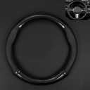 DACIRTY O-shaped Steering Wheel Cover, Carbon Fiber Pattern Anti-slip Wear-resistant Sweat-absorbent Microfiber Leather Steering Wheel Protector, Four Seasons Universal Accessory (Black)