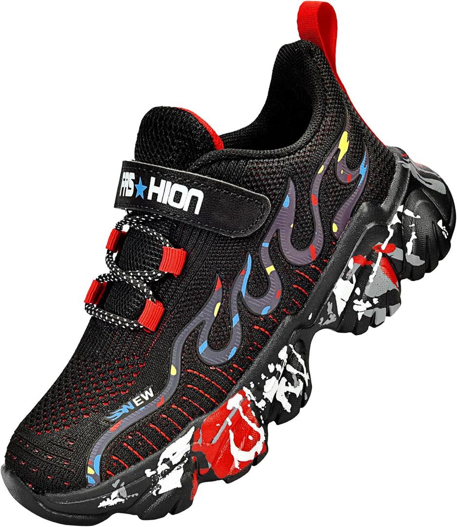 Uerymit Boys Girls Sneakers Slip On Athletic Running Shoes, 5 Big Kid