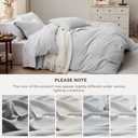 Bedsure Duvet Cover Queen Size with Fitted Sheet - 4 Pieces Prewashed Cotton-Like Polyester Extra Soft Bedding Set, Includes 1 Duvet Cover 90x90 Inches, 2 Pillow Shams, 1 Fitted Sheet, Light Grey