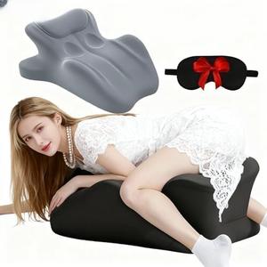 Ergonomic 27 Memory Foam Wedge Pillow for Back & Neck Support, Bed Rest Reading Cushion for Sitting, Watching TV, Posture & Pain Relief (Grey)