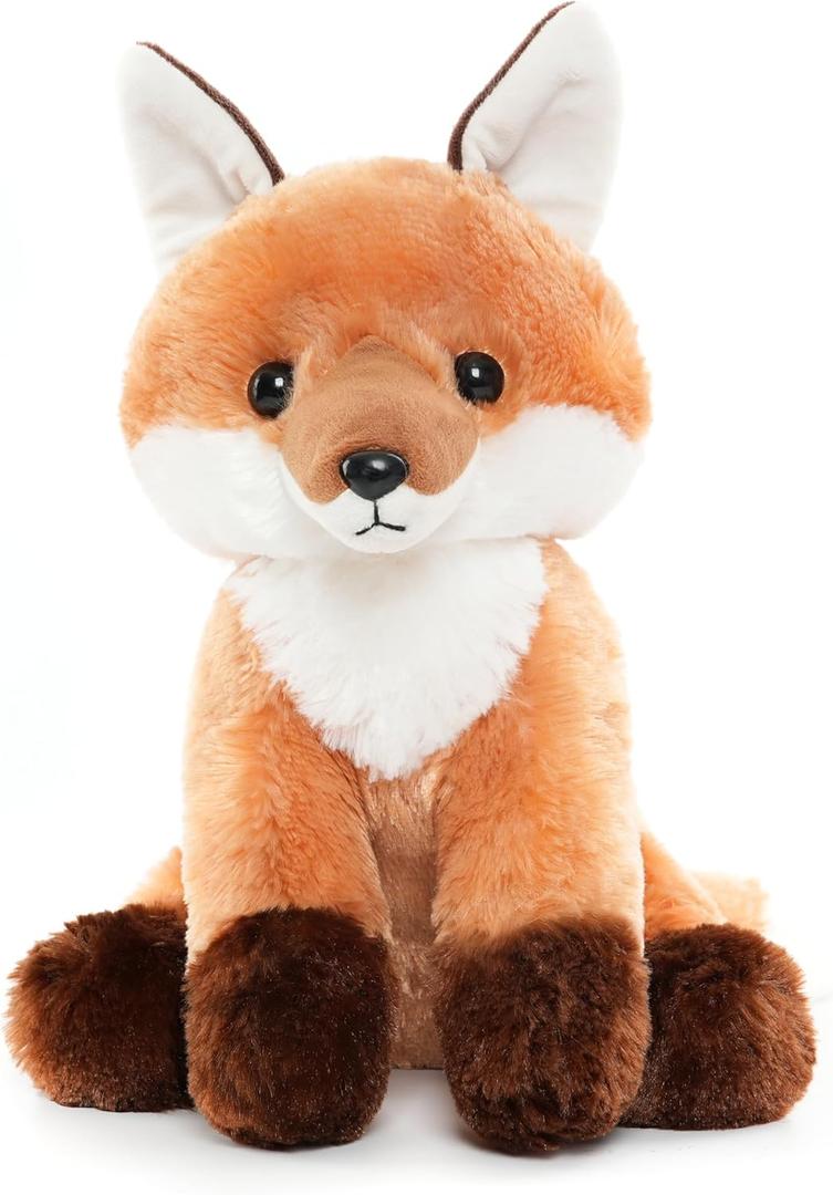 WEIGEDU Cute Red Fox Stuffed Animal Plush Toy with Big Soft Tail for Kids Boys Girls Birthday Bedtime Gift, 13 inches