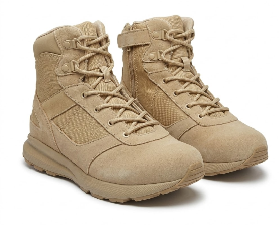 Military Tactical Work Boots with Side Zipper 6, Tan