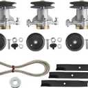 604214 Deck Rebuild Kit for Hustler Raptor 52" Ultimate Include Spindles Pulleys Blades Idlers Lawn Mower Deck Parts Rebuild Kit Assembly 603995 783753 795526 603988 791988