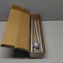 Curtain Rod 32 to 58 Inches (2.64.8ft), USFOOK 7/8 inch Telescoping Splicing Curtain rods for Windows 20 to 54 inches, Silver Decorative Drapery Rods for Home with Translucent Finials