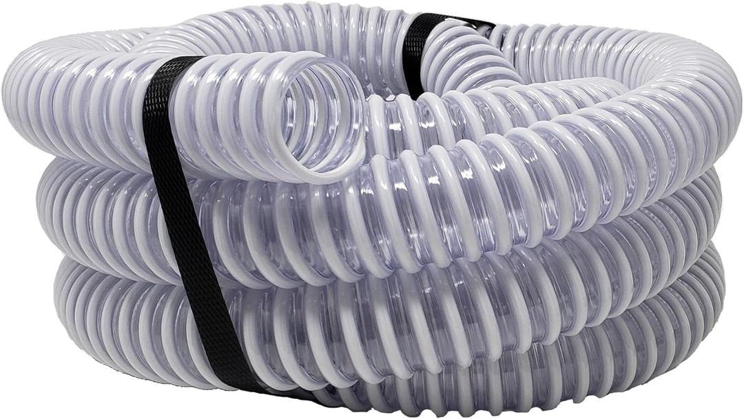 Sealproof 1.25" (32mm) Pool Filter Pump Connection Hose for 1-1/4 Inch Above Ground Pools and Intex Systems, 12 FT Premium Quality PVC Made in USA | Cut to Desired Length, Includes 4 Hose Clamps