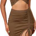 ZAFUL Women's Sleeveless Dress Sexy Midi Halter Dresses Criss Cross Cami Womens Casual Clothes for Party (Medium)