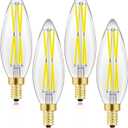 E12 Candelabra Led Bulbs 100 Watt Dimmable E12 Light Bulbs 5000K Cool White Candle Bulb 8W Equivalent Chandelier Light Bulbs 4.85In Led Light Bulbs 850lm,4-Pack