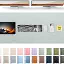 YSAGi Leather Desk Pad Protector, Office Desk Mat, Large Mouse Pad, Non-Slip PU Leather Desk Blotter, Laptop Desk Pad, Waterproof Desk Writing Pad for Office and Home (Silver, 47" x 17")