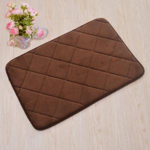 Memory Foam Bath Mat Absorbent Super Cozy Soft Non-Slip Coral Velvet Bathroom Rug Easier to Dry Machine Wash Bathroom Carpet, Deep Coffee 16x24 inch