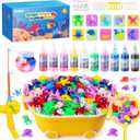 TECJOE Magic Water Elf Toy Kit, DIY Aqua Fairy Water Gel Kit with 10 Molds & 10 Colors, Fishing Game, Includes Storage Case & Display Bottle, Creative Arts & STEM Sensory Toy for Kids