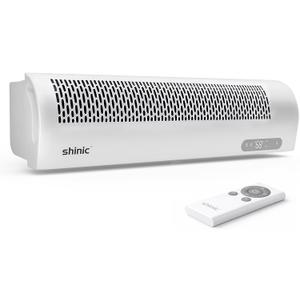 shinic Window Fan with Reversible Airflow, 4 Speeds, Thermostat Remote Control, Weather Resistant, Quiet Window Fan, 6 Spacer Blocks, Fits 26.0" - 39.7" Window, for Home Bedroom Kitchen Office, White