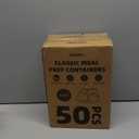 50 Pack (100-Piece) 32 oz Sturdy Leakproof 2-Compartment Meal Prep Containers with Lids, Plastic Food Storage Containers for Lunch, Microwave, Freezer, and Dishwasher Safe Takeout Containers